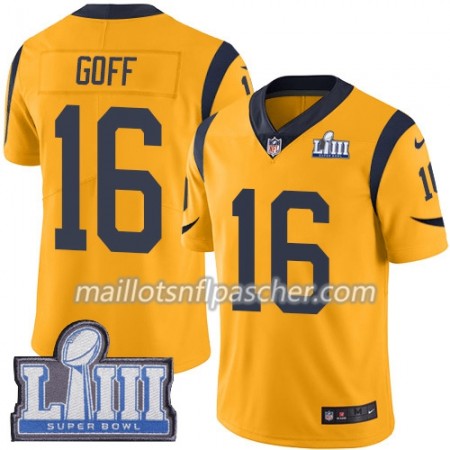 Maillot Los Angeles Rams Jared Goff 16 Nike Or 2019 Super Bowl LIII - Homme